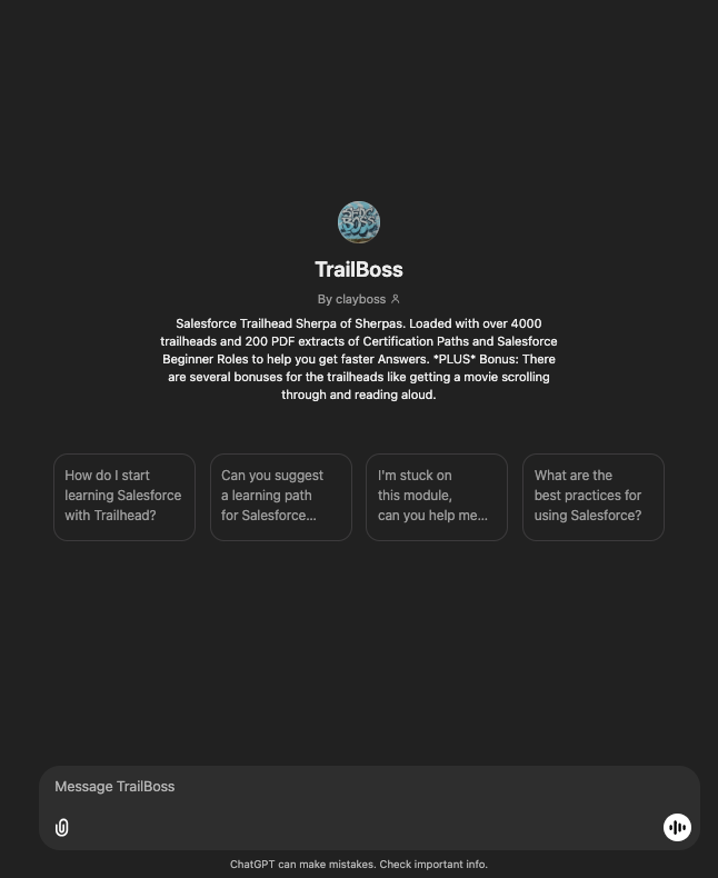 Custom GPTs Showcase – Trailhead Custom GPT